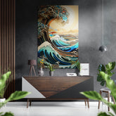 Waves and Mountains Brushed Aluminum Dibond Wall Art.